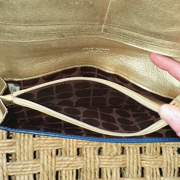 Kate Spade Navy Embossed Wallet Vintage Guc - Picture 10 of 16